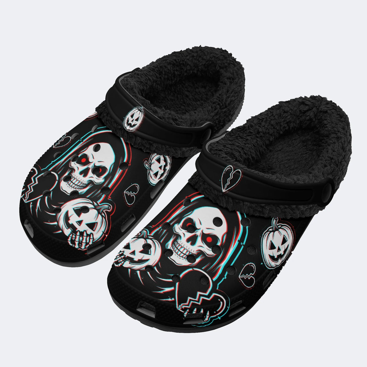 Spooky Reaper Pumpkin - Fur Lined Slippers/Sandals