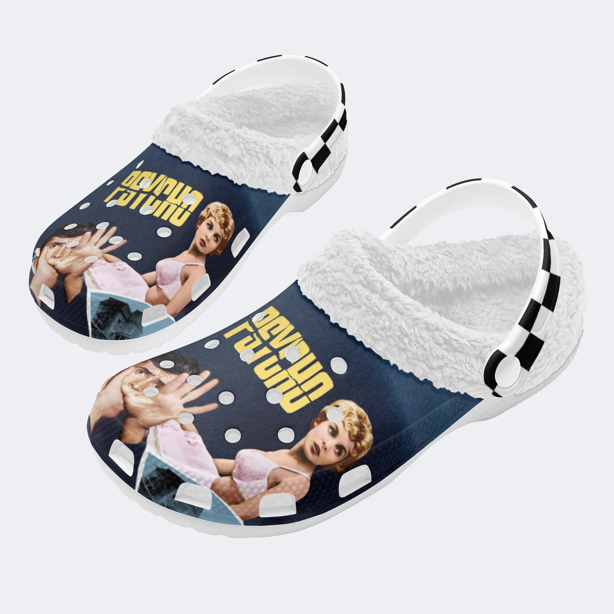Horror Movie Vintage Graphic - Fur Lined Slippers