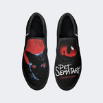 Unisex Retro PET SEMATARY Print - Slip On Shoes