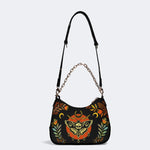 Death Moth Leaf Print - Leather Crossbody Bag