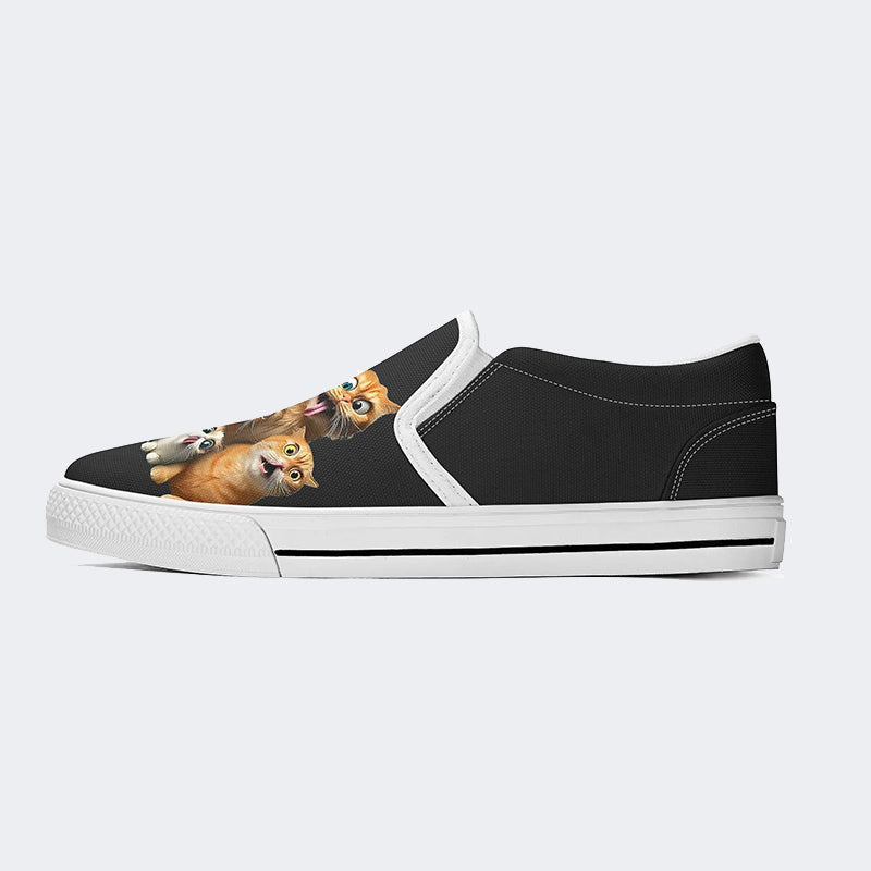 Funny Cat Art Print - Slip On Shoes