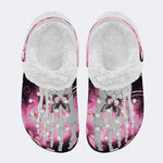 Butterfly And Toe Bone Print - Fur Lined Slippers/Sandals
