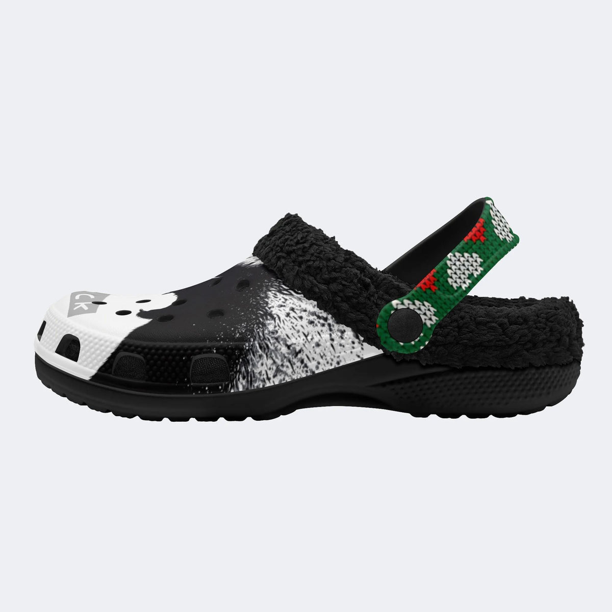 Angry Wolf Print - Fur Lined Slippers