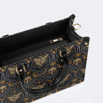 Starry Sky And Moth Print - Leather Handbag