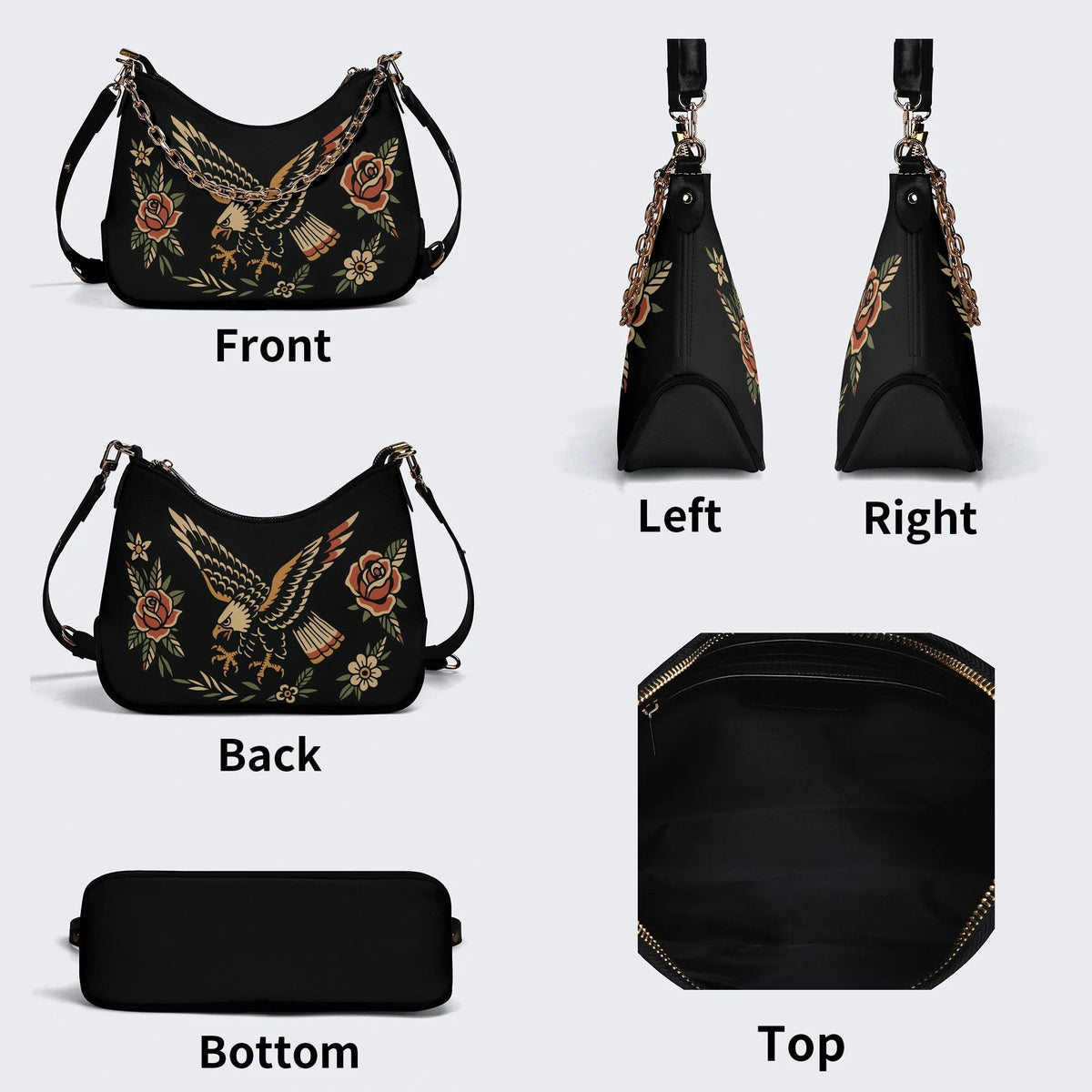 Eagle Spreads Wings - Leather Crossbody Bag