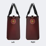 Vintage Smiling Sun Print - Leather Handbag