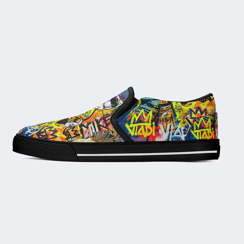 Unisex Boxer Graffiti Kunstdruck - Slip On Schuhe 