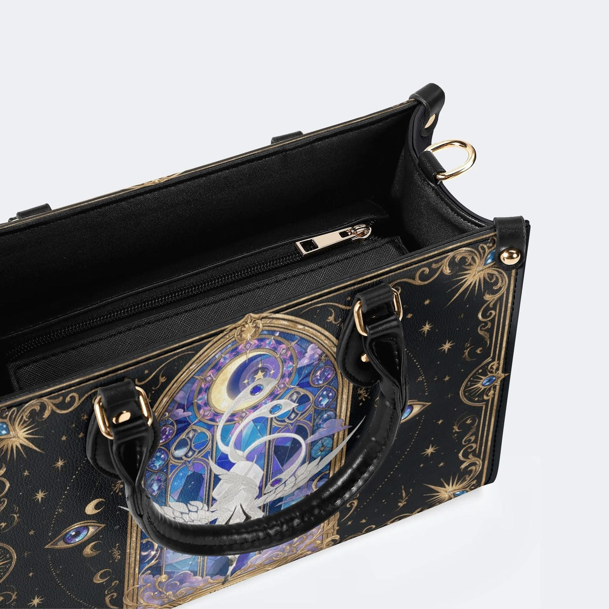 Swan Stained Glass Print Handbag Factory Direct Sales