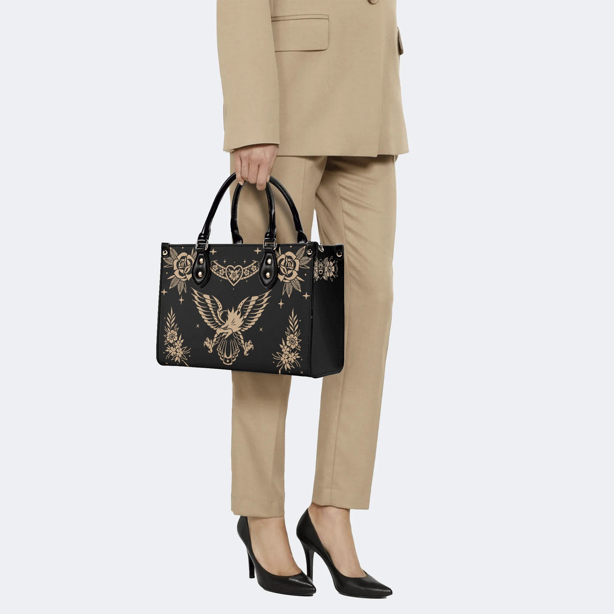 Golden Eagle Print - Leather Handbag