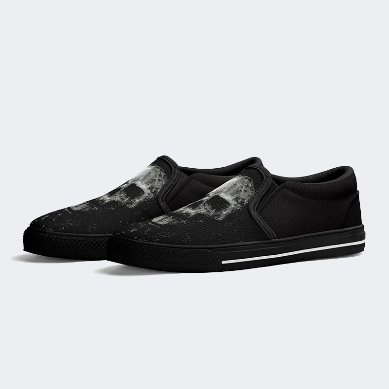 Unisex Skull Print - Slip On Shoes