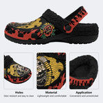 Fire Chimpanzees Print - Fur Lined Slippers/Sandals