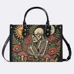 Mushroom Skeleton Lovers Print Handbag Factory Direct Sales