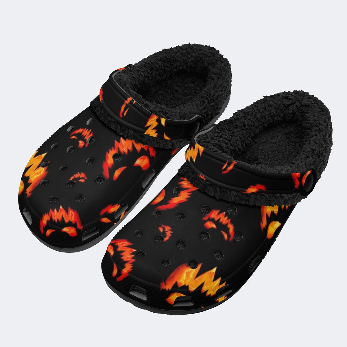 Fiery Jack Lantern - Fur Lined Slippers/Sandals