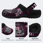 Classic Death Moth Print - Fur Lined Slippers/Sandals