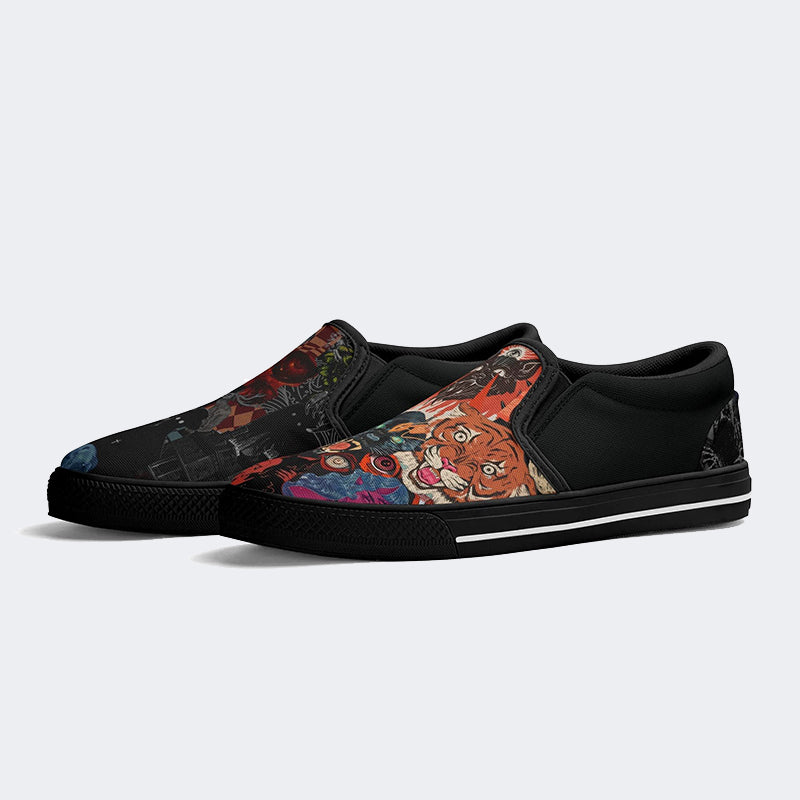 Retro Horror Print - Slip On Shoes