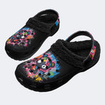 Dark Splatter Bear - Fur Lined Slippers/Sandals