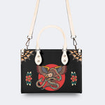 Vintage Eagle & Snake Print - Leather Handbag