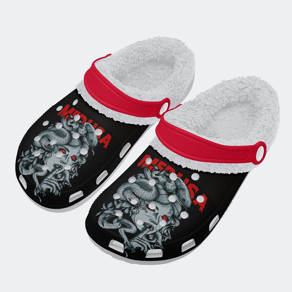 Medusa Print - Fur Lined Slippers/Sandals