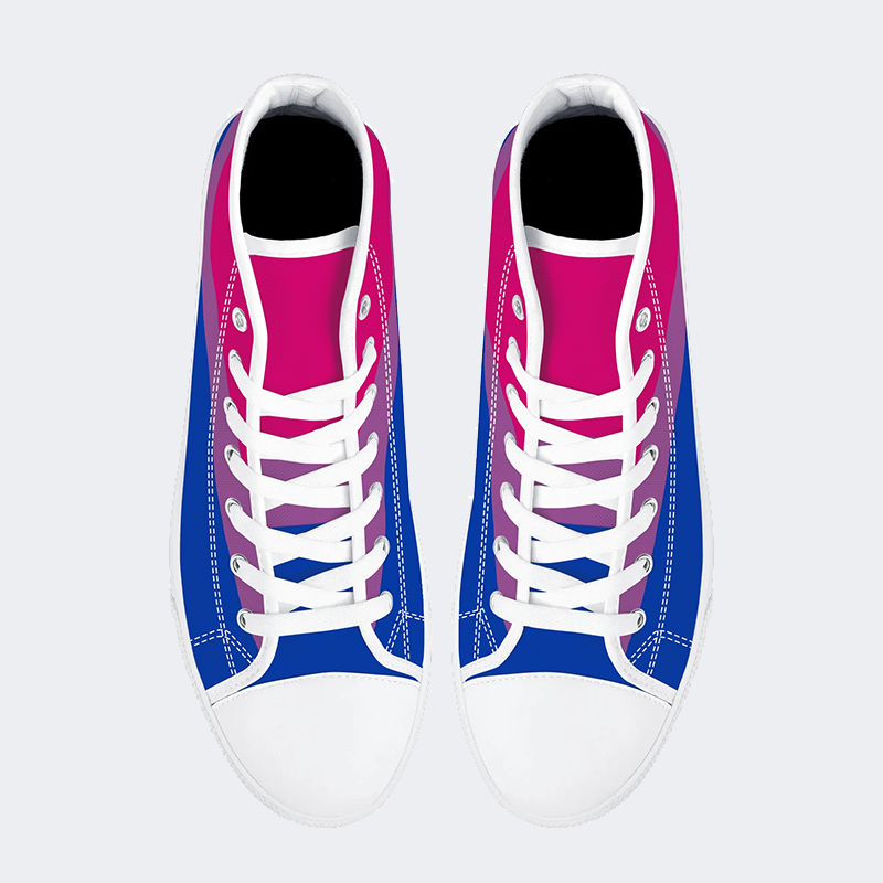 Chaussures montantes en toile avec drapeau de la fierté bisexuelle