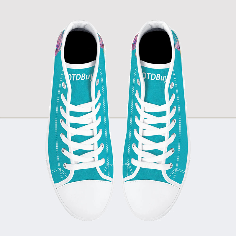 'Go' Print High Top Canvas Shoes