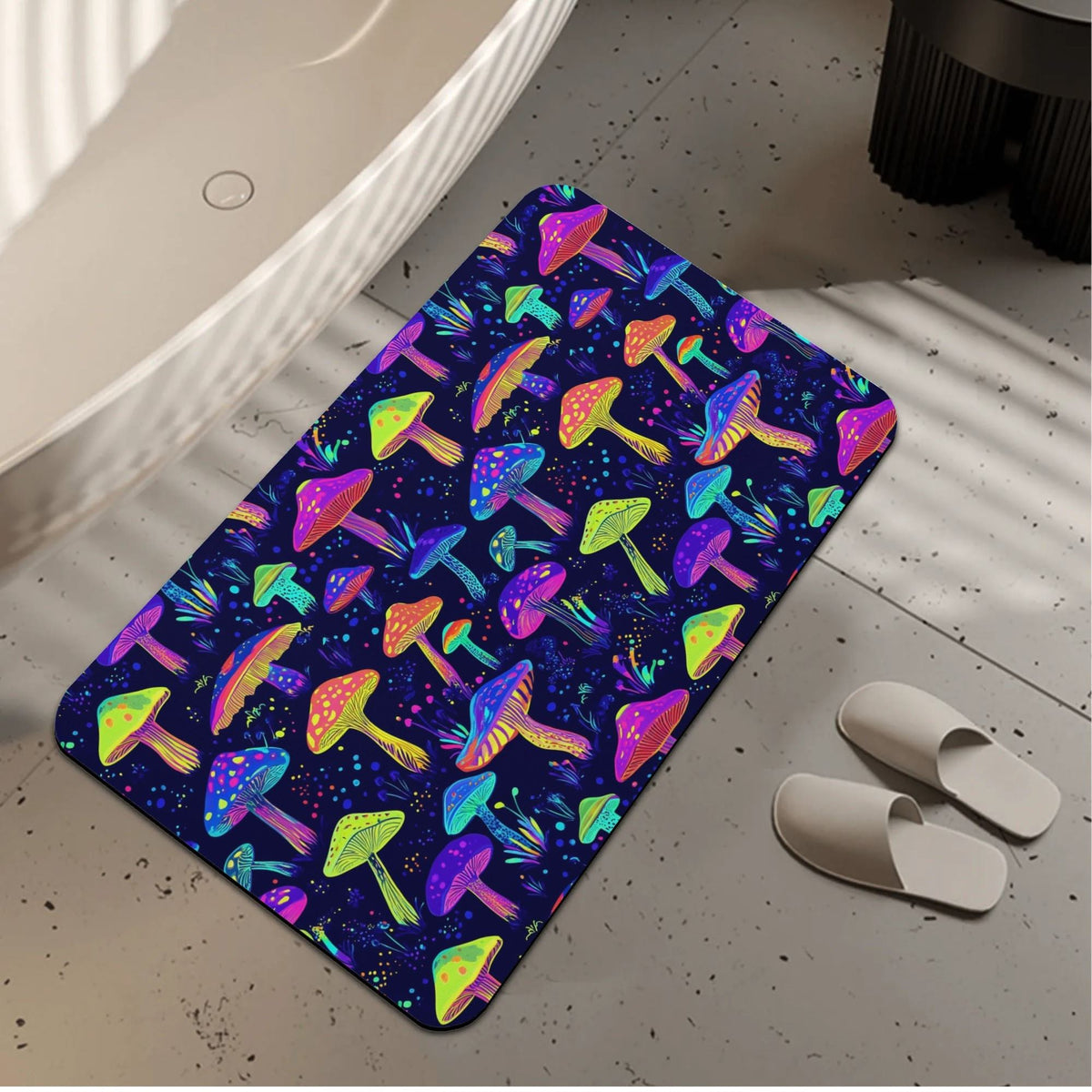 Neon Color Mushroom Print - Foot Pad