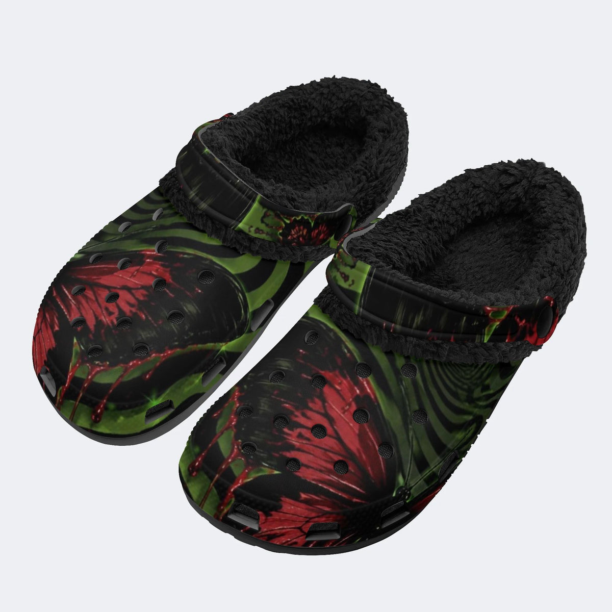 Spiral Bloody Butterfly - Fur Lined Slippers/Sandals