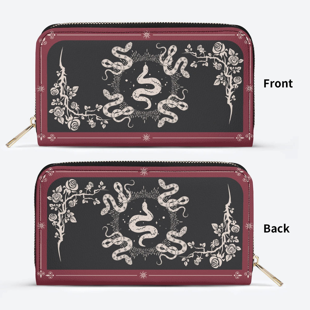 Inscribed Viper Print - Leather Wallet