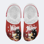 Retro Mummy Print - Fur Lined Slippers