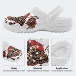 Old School Death Moth Vintage Print - Fur Lined Slippers/Sandals