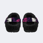 Dark Magenta Skull - Fur Lined Slippers/Sandals