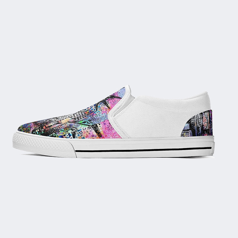 Unisex Statue of Liberty Graffiti Art Print - Slip On Shoes