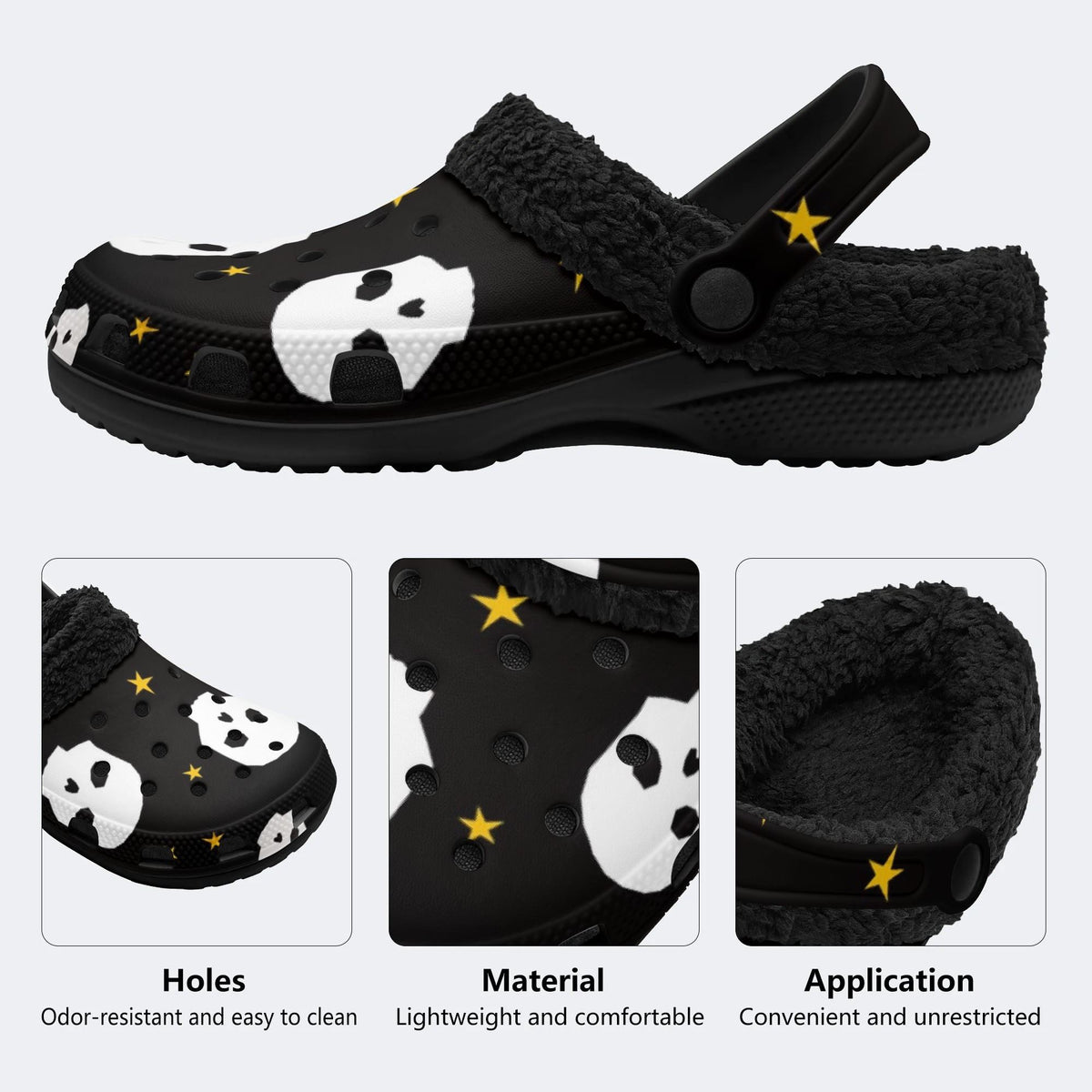 Ghost Star Print - Fur Lined Slippers/Sandals
