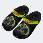 Unisex More Brains Print - Fur Lined Slippers/Sandals