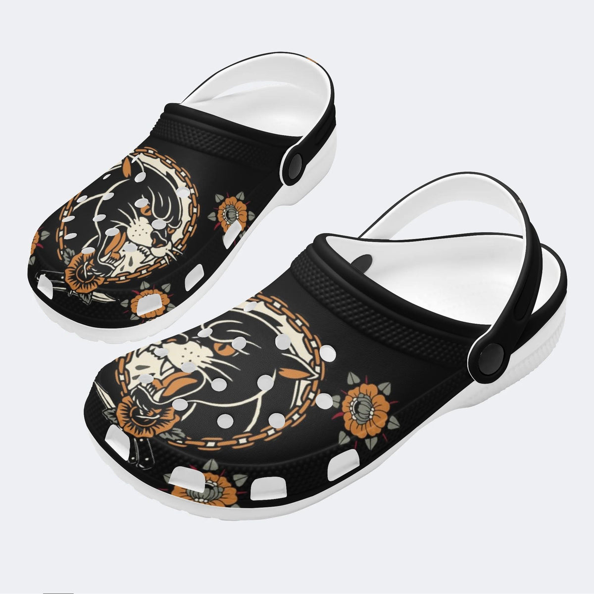 Black Panther Head Print - Slippers/Sandals