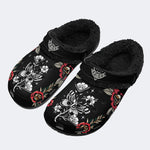 Butterfly&Flower Art Print - Fur Lined Slippers/Sandals