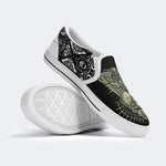 Unisex Death Moth&Skull Print - Slip On Shoes