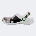 Horror Santa Claus Ghostface Print - Fur Lined Slippers/Sandals