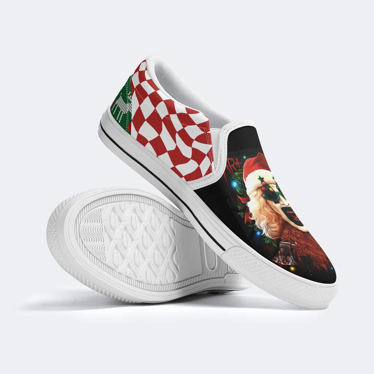 Horror Santa Claus Ghostface Print - Slip On Shoes