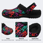 AH Letter Graffiti - Fur Lined Slippers/Sandals
