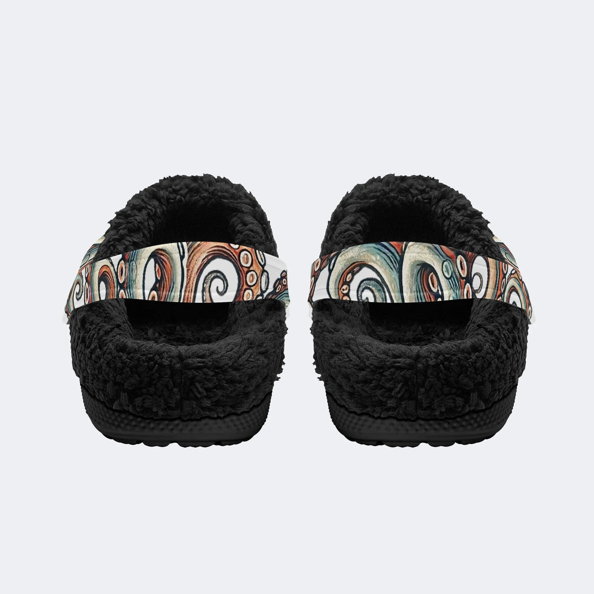 Octopus Print - Fur Lined Slippers/Sandals
