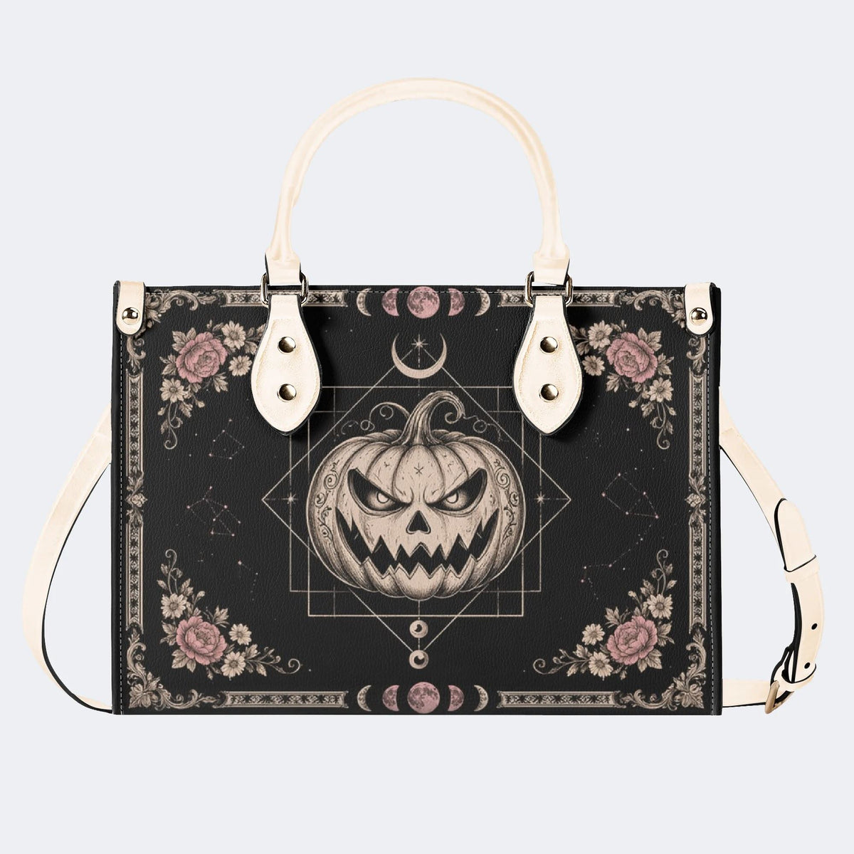 Pumpkin Rose Print Handbag Factory Direct Sales