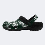 Moth Skull Chain Flower - Fur Lined Slippers/Sandals