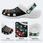 Merry Christmas Print - Fur Lined Slippers/Sandals