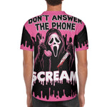 Pink Ghost Face Scream - Men's Short Sleeve Baseball Jersey