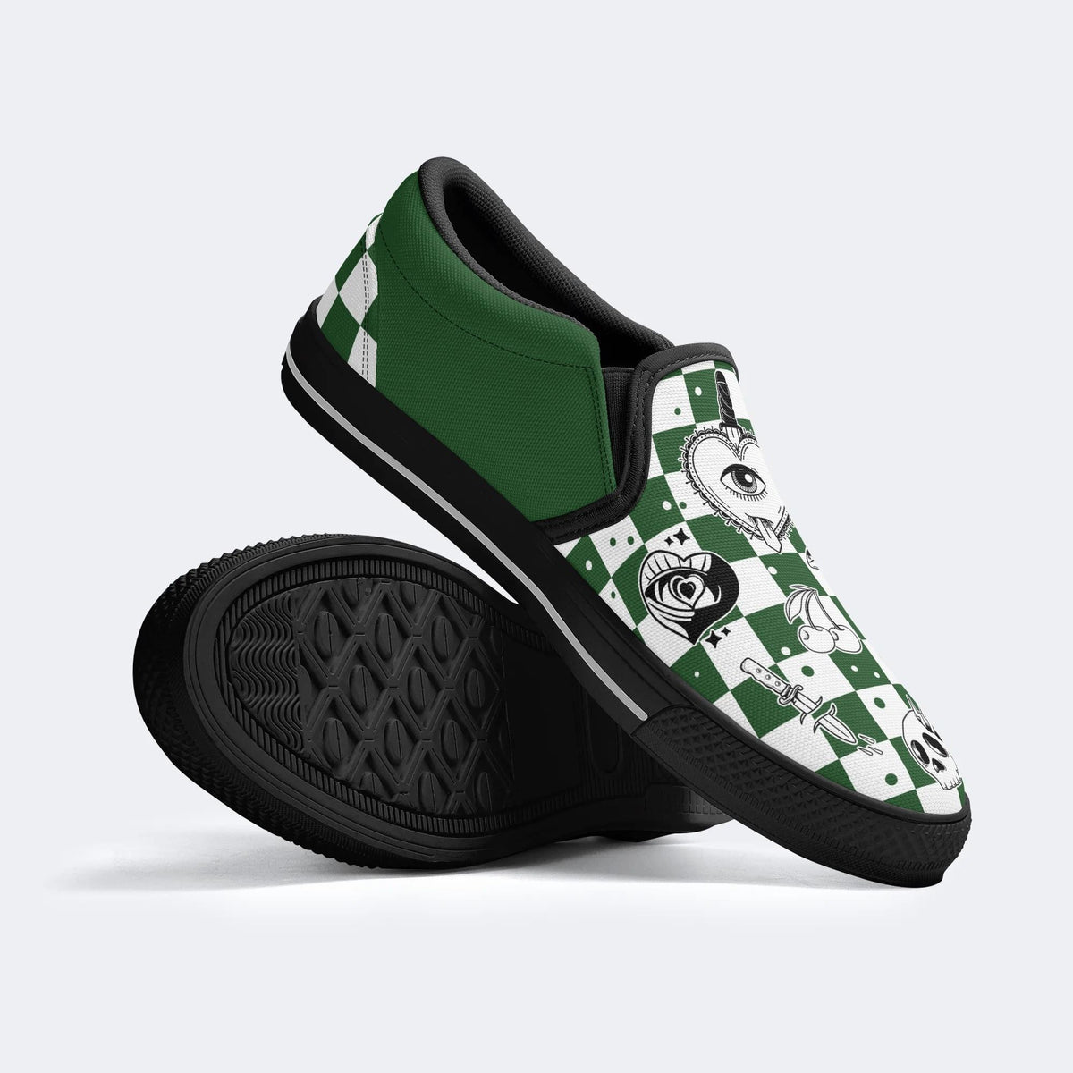 Gothic elements combination Print - Colorable Slip On shoes