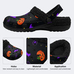 Pixel Halloween Bat - Fur Lined Slippers/Sandals