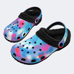 Unisex Ink Print - Fur Lined Slippers/Sandals