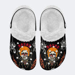 Skull Spider Print - Fur Lined Slippers/Sandals