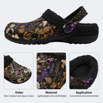 Gothic Dark Forest Floral - Fur Lined Slippers/Sandals