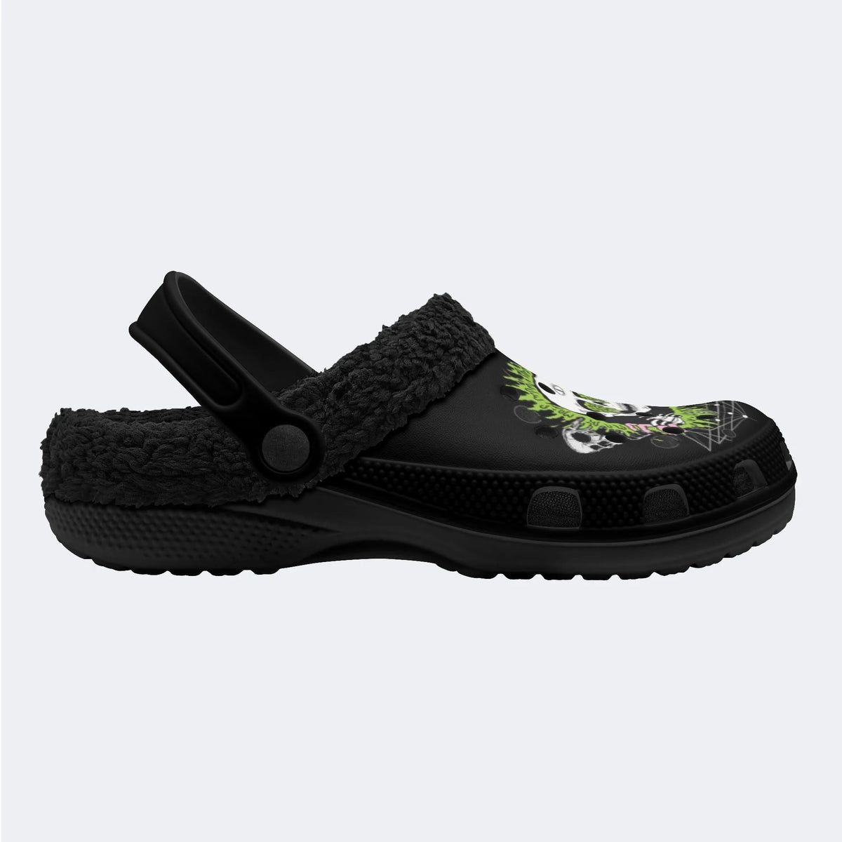 Punk Bone Skull - Fur Lined Slippers/Sandals